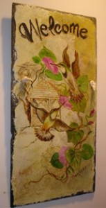 Hummingbird Welcome Sign