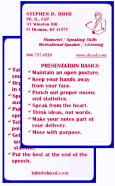 Speaking Tips Wallet Cards