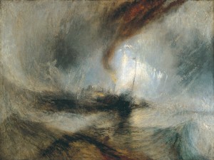 Snow Storm - Steam-Boat off a  Harbour's Mouth making Signals in Shallow Water, and going by the Lead